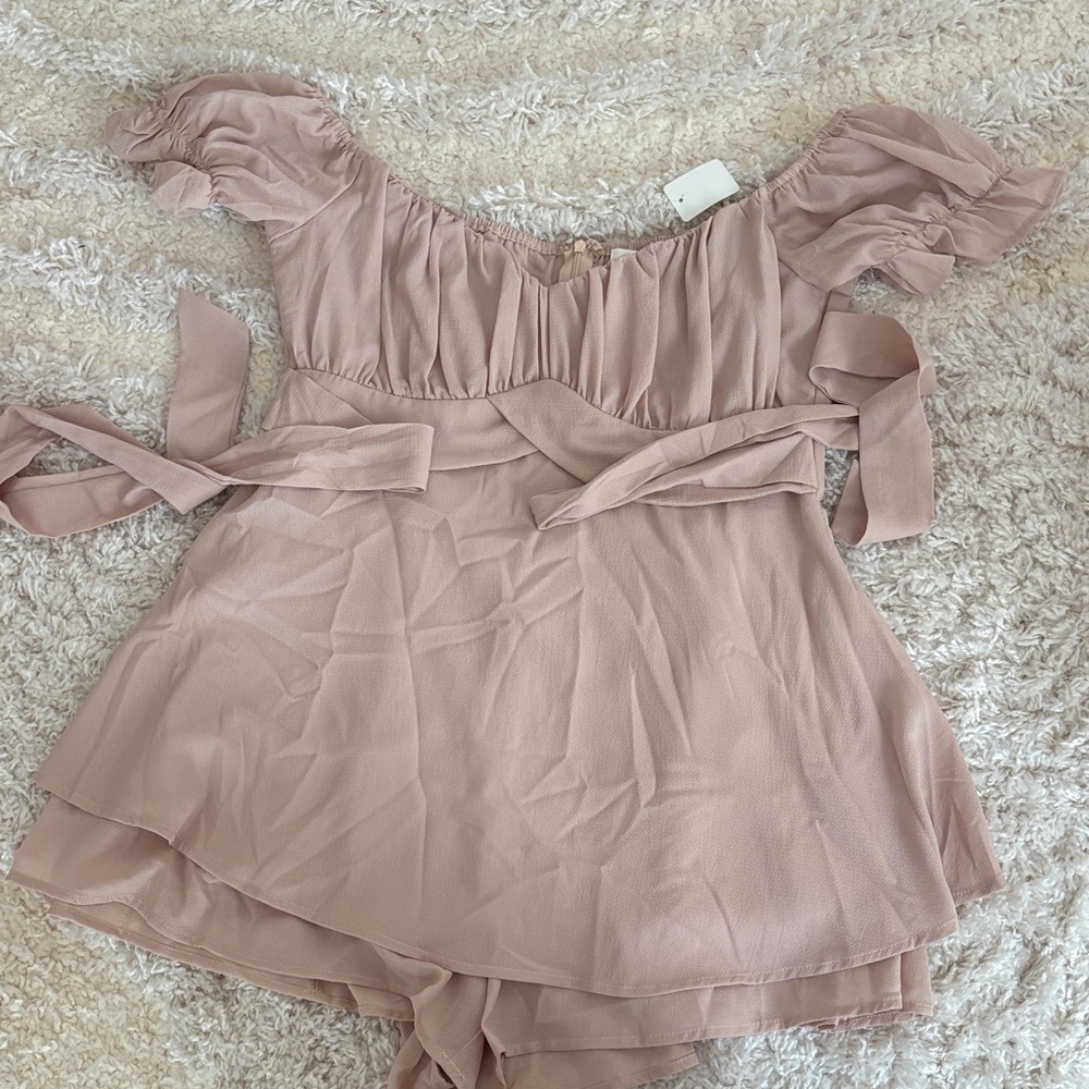 Chic Mauve Off-Shoulder Women's Romper